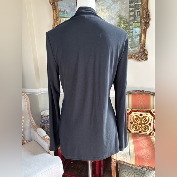 Joseph Ribkoff Soft Jersey Wrap Tunic Top W Rhinestone Detail - Size 12 - Picture 4 of 8